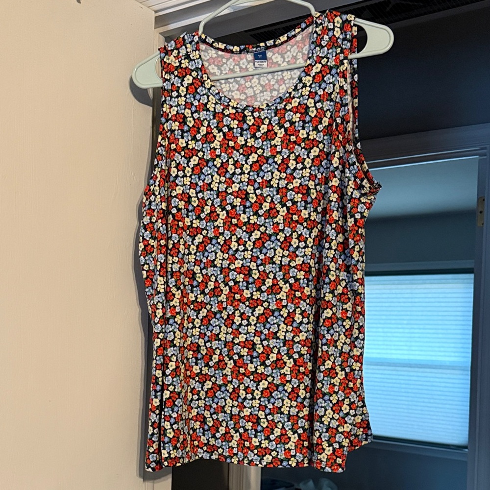 Old Navy Floral Tank Top - Red, White, Yellow
